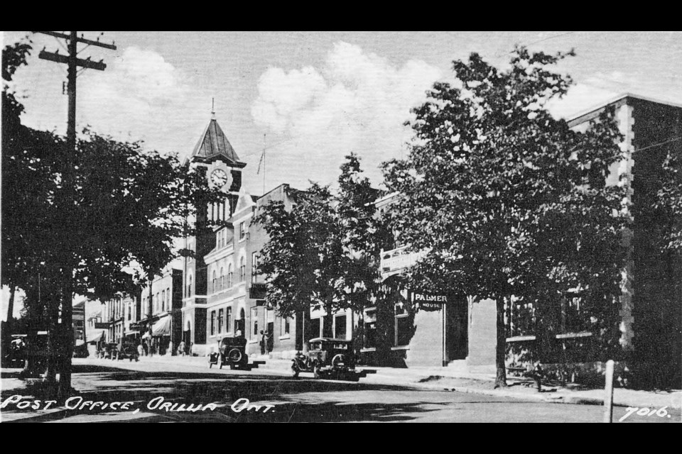 This is a postcard of the old post office, circa 1930. The building is now the Orillia Museum of Art and History. 