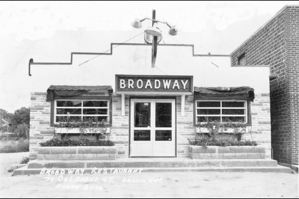 The Broadway Café, circa 1950, was located at 77 Colborne St. W. in Orillia.