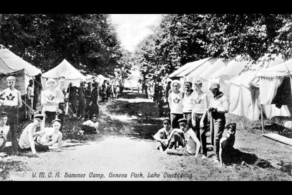 This postcard shows the YMCA Geneva Park camp, circa 1911.