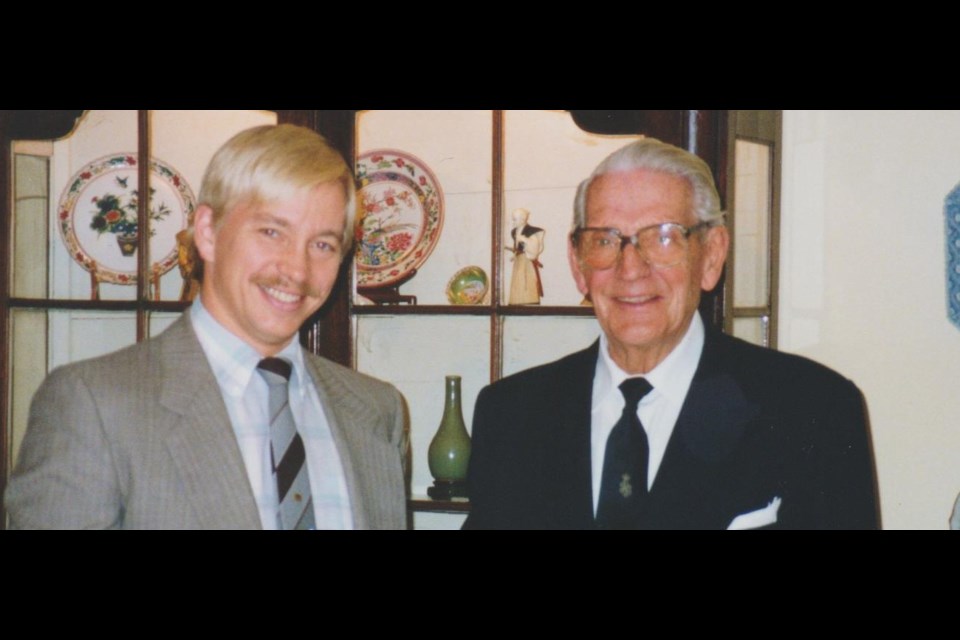 Fred Kallin is shown with his father, Nills around 1990.