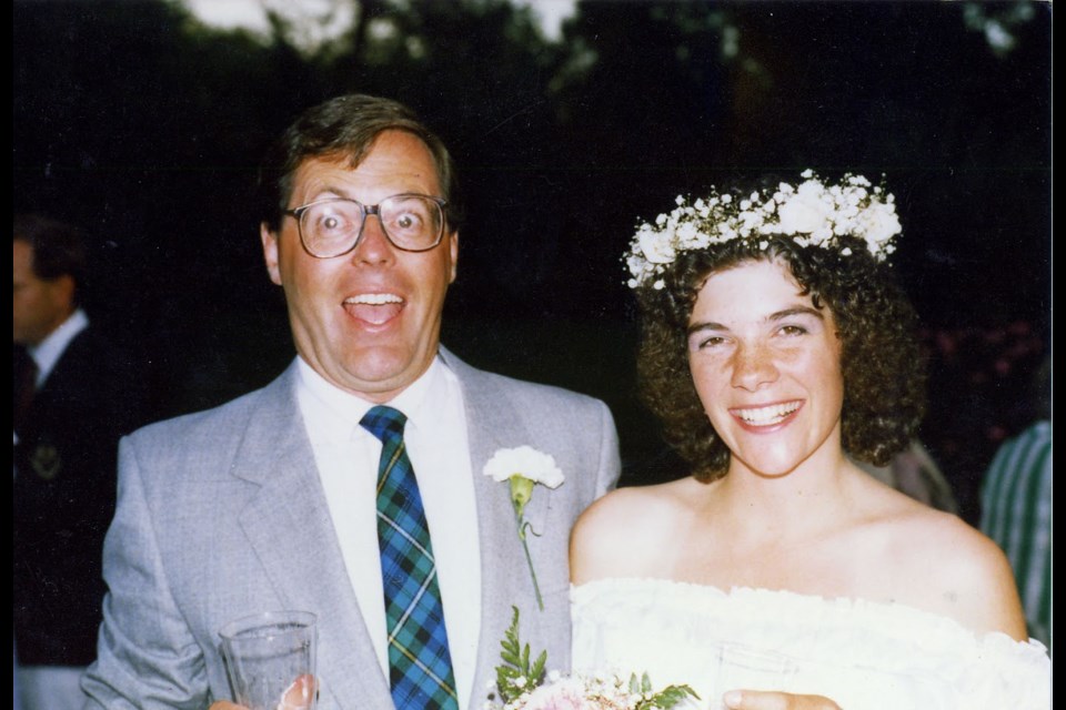 Anna Proctor and her late husband, Jeff Proctor, on their wedding day, Aug. 26, 1989, at Leacock Museum, Orillia. Timothy Hellum Photo.