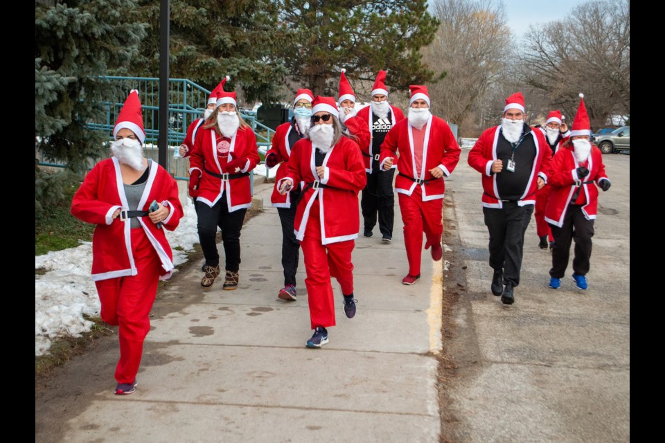 Teachers from Orchard Park Public School participated in the HoHo Holiday Run in Support of Make a Wish Foundation Wednesday afternoon. 