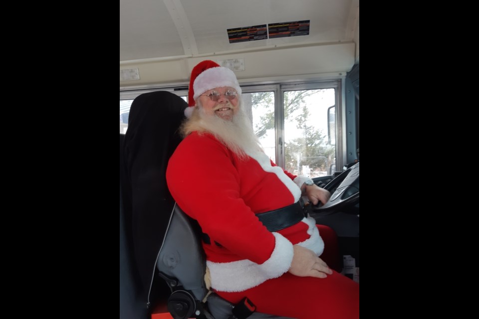 Orillia school bus driver Wayne Campbell is Santa Claus at the Orillia Square mall each Christmas season. 