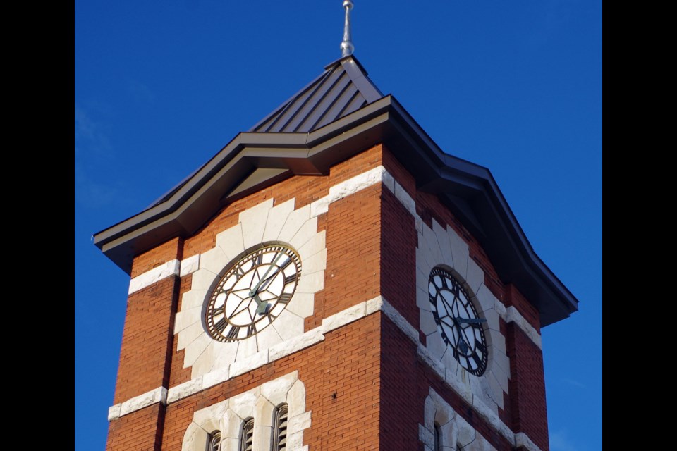The Sir Sam Steele Clock Tower in downtown Orillia.