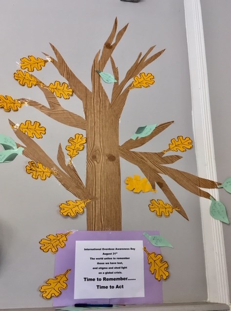A memory tree was created at the Lighthouse in Orillia, where people gathered to mark International Overdose Awareness Day a few days early. Supplied photo