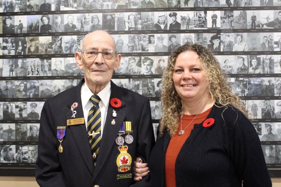 Veteran Jack Hird is shown with his daughter, Annette Hird, at the Royal Canadian Legion in Orillia. Nathan Taylor/OrilliaMatters