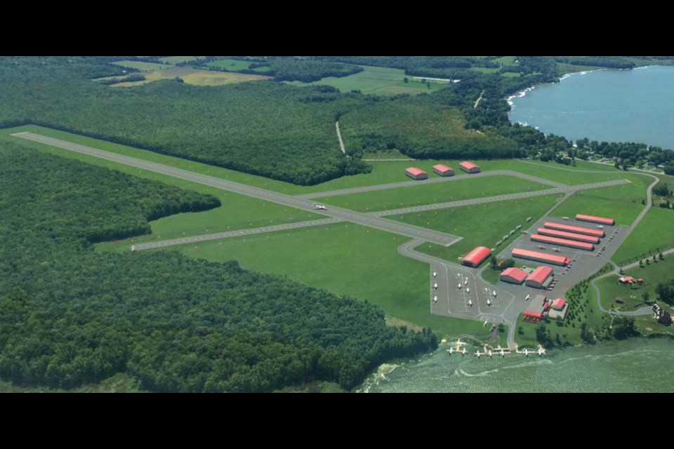 This rendering shows the proposed new runway at Orillia Rama Regional Airport.
