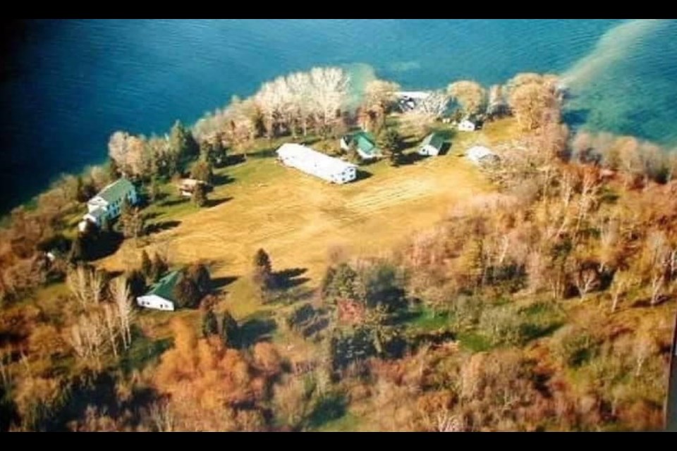 Aerial view of Strawberry Island