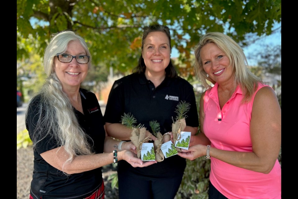 Pictured, from left, are Jo-anne Snyder, Resorts of Ontario board president, Jess Kaknevicius, CEO of Forests Ontario, and Kerri King, executive director of Resorts of Ontario.