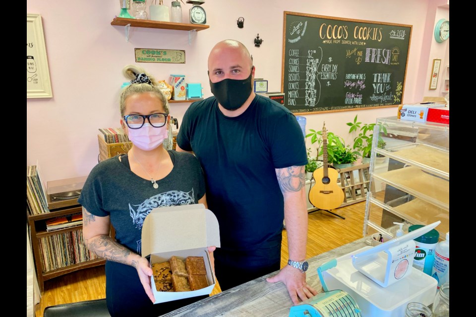 Nicole Hepinstall and Tyson Renshaw own Coco's Cookies.