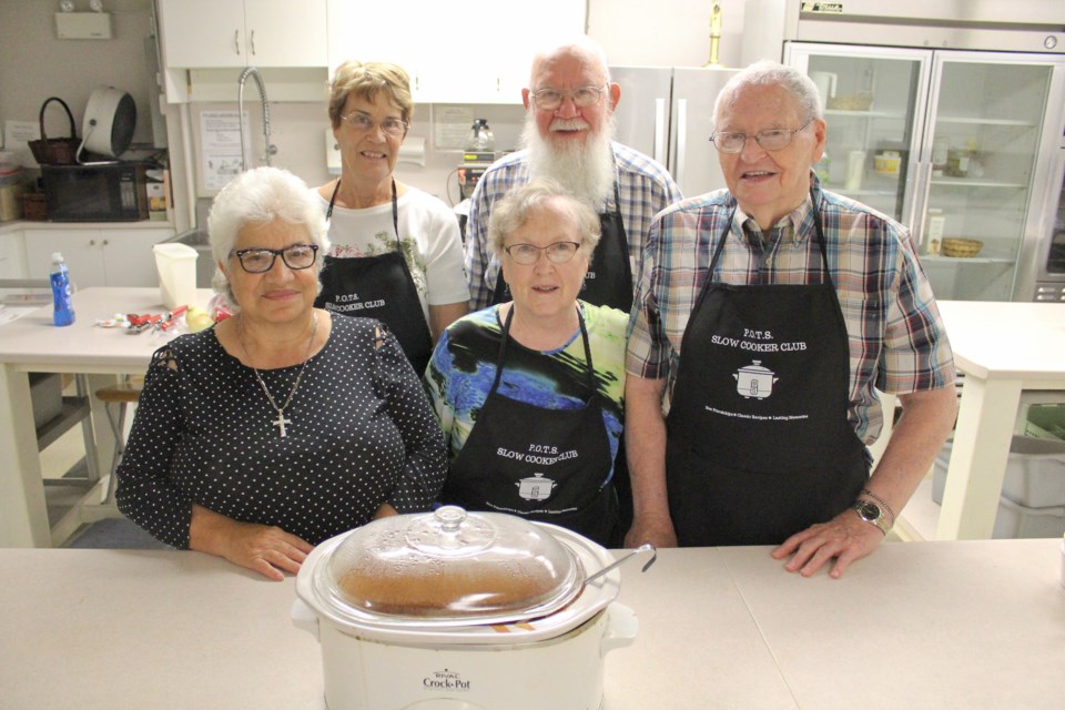 Members of the Slow Cooker Club include, from left, Iolanda Ricci, Cathy Bell, Clara Goddard, Fred Jones and Dennis Goddard. Nathan Taylor/OrilliaMatters