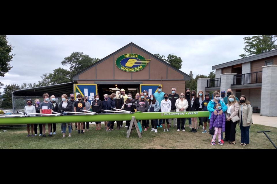 The Orillia Rowing Club recently christened a brand new racing quad in honour of Orillia's Christopher Bellchambers.