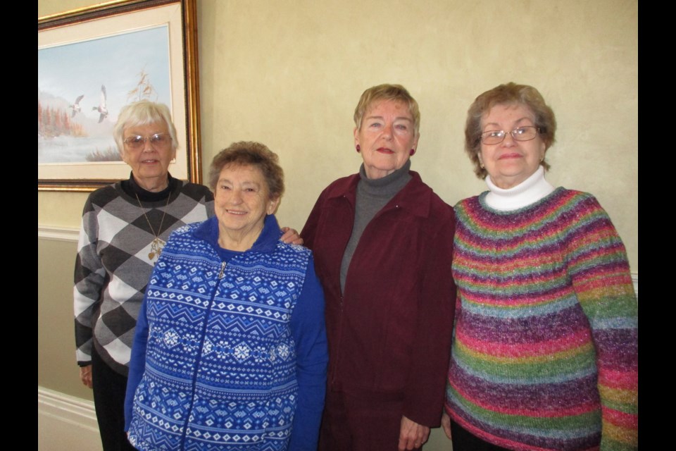 Pat Angus; Secretary, Jean Eyre; Past President, Lucy Stewart; President and Ruth Meredith; Treasurer. Supplied photo
