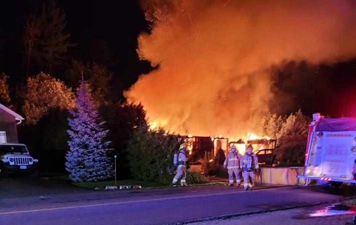 A Lakeshore Road home went up in flames Friday morning. Officials say the occupant of the home escaped safely. 