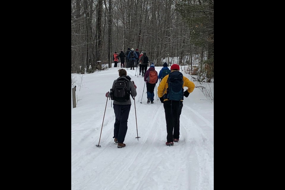 A group of 17 hikers from the Orillia chapter of the Ganaraska Hiking Club participated in a seven-kilometre trek through Six Mile Lake Provincial Park this weekend.