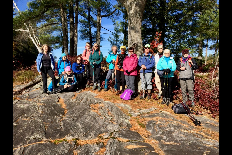 Hikers from the local Ganaraska Hiking Club enjoyed ideal fall weather conditions during their hike at Hardy Lake, a provincial park near Bala.
