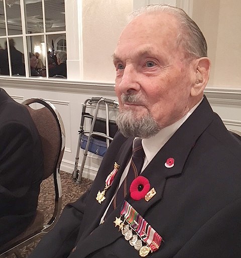 Doug Giles is shown at last year's Take a Vet to Dinner event. The Second World War veteran died March 5 in his 95th year. Submitted