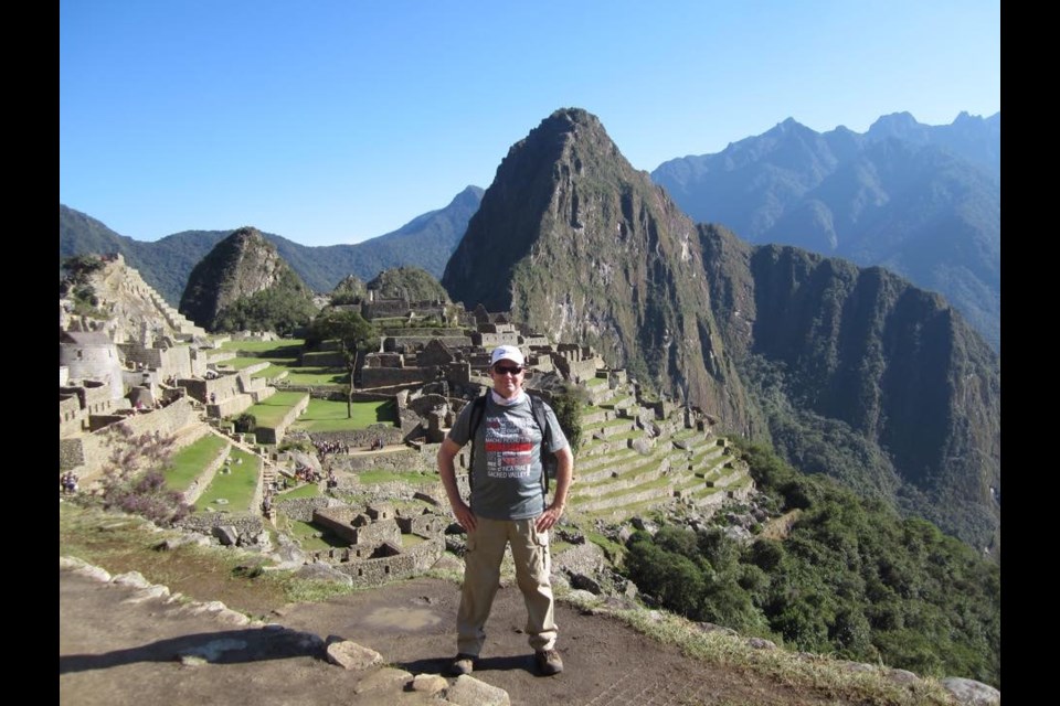Orillia real-estate agent Mike Stahls is shown during a fundraising trip in Machu Picchu in 2015. Supplied photo
