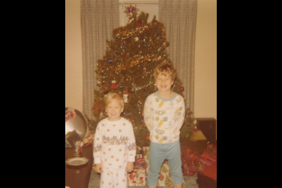 Christmas in Quantico Virginia. That year, the Gangloff boys received snow saucers! 