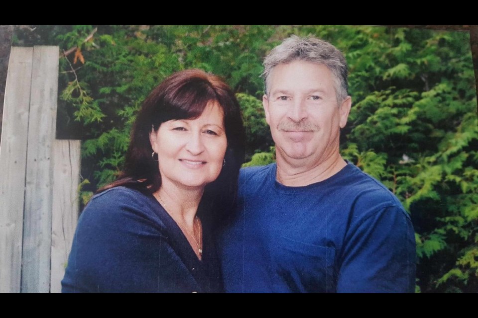 Mary Louise is shown with her husband, John Bull. John was killed in a car crash on Friday. 