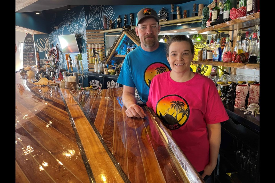 Chris and Tammy Grant have transformed Tammies Place into the Sunken Ship Tropical Bar and Tiki Lounge.