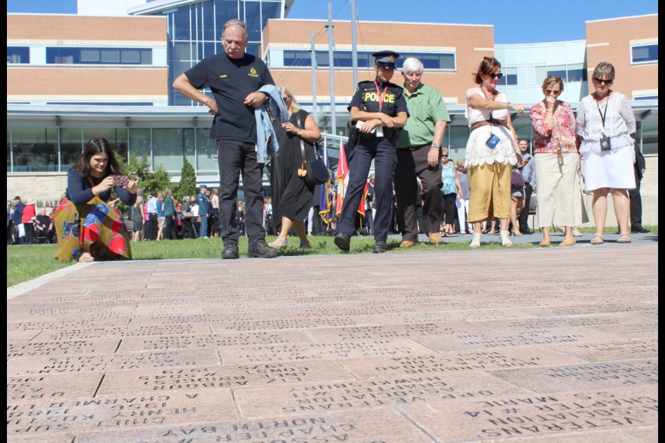 The Pathway of Memories was unveiled Thursday at OPP General Headquarters in Orillia. Nathan Taylor/OrilliaMatters