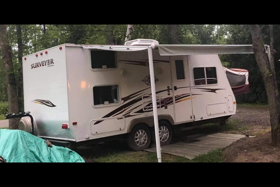 This trailer was stolen from a property on Highway 11 North in Severn Township.
