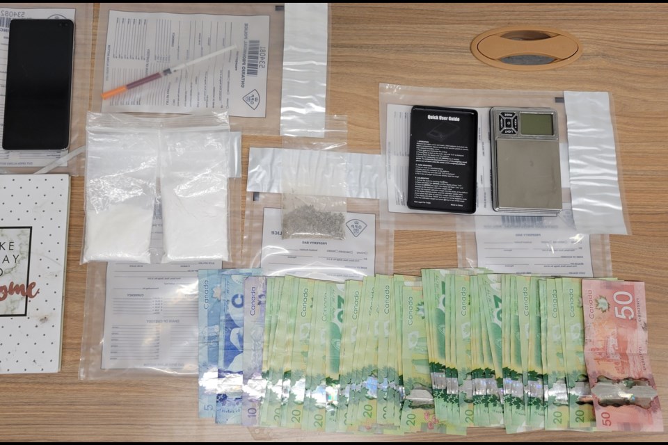 Police seized drugs and other items during a bust in Orillia on March 17.