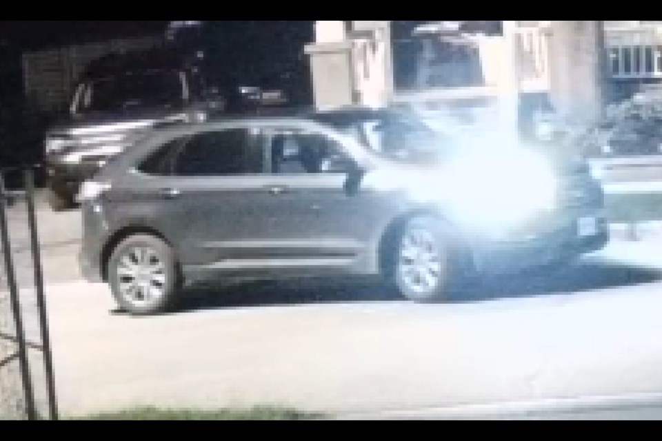 Police are looking for this vehicle and its driver following a hit and run Thursday in Orillia.