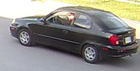 A man fled a break-and-enter in this black Hyundai Accent.