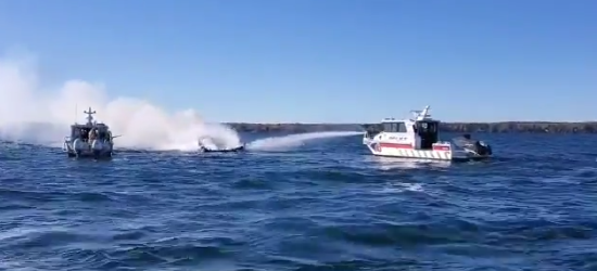 boat fire in lake simcoe oct 11 2020