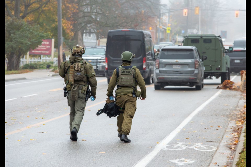 Members of the OPP tactics and rescue unit (TRU) were called to a weapons call on Coldwater Road, West this morning. 