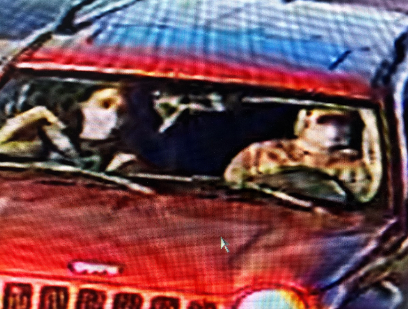 OPP are looking for help to identify two people who stole a red Jeep on Wednesday.