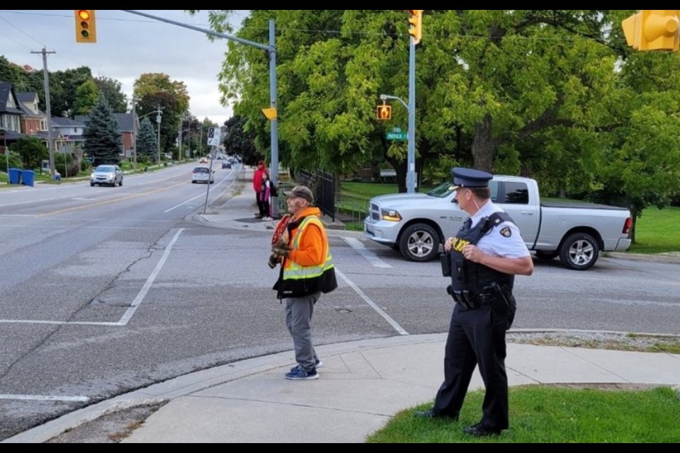 Orillia OPP Inspector Coyer Yateman recently spent some time monitoring the Patrick Street school crossing after complaints were received from members of the public. A pedestrian crossing at the intersection will be debated during budget talks early in 2023.