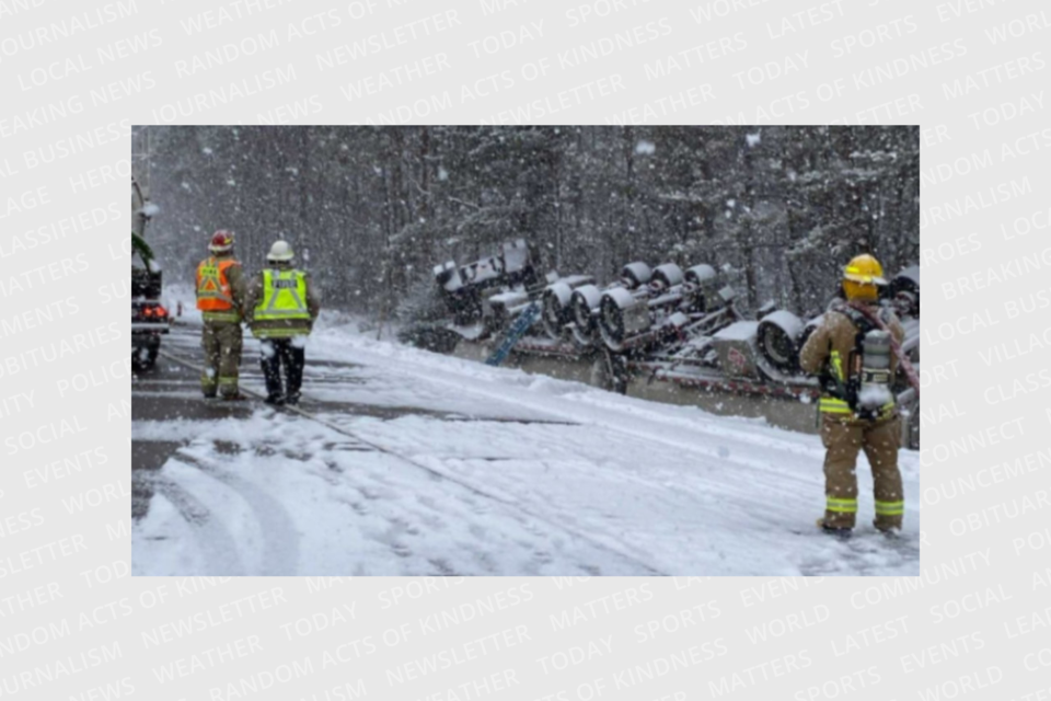 A fuel tanker crashed on Highway 400 at County Road 93 this morning. The highway remains closed to clean up a fuel spill.