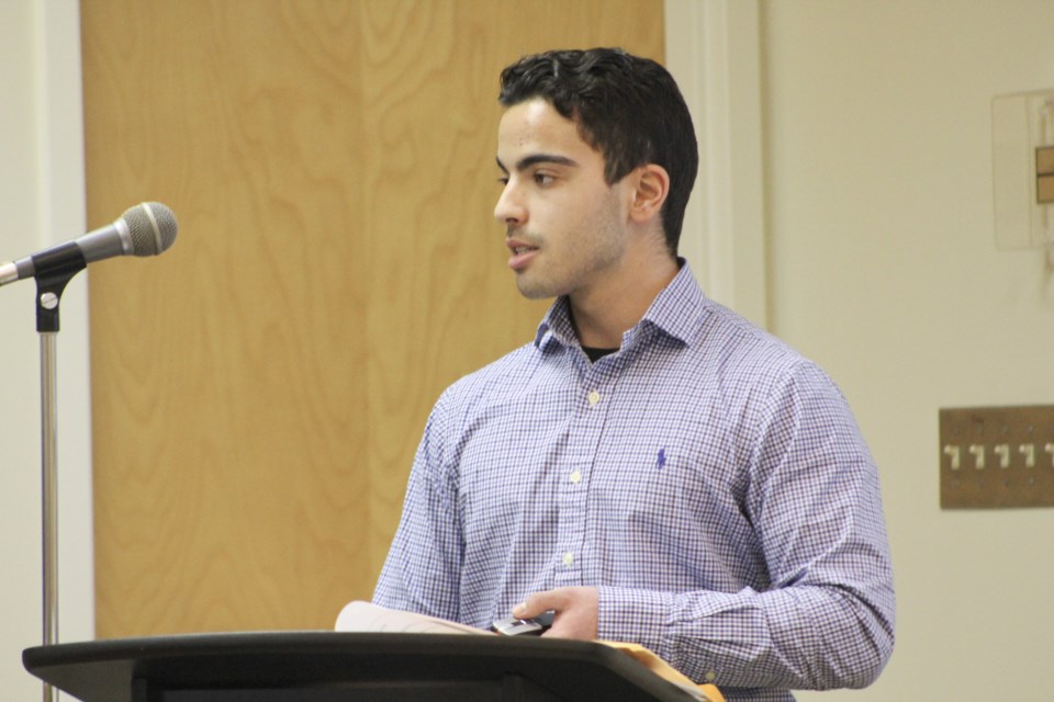 Dylan Goldman, of Fontur International, addresses Severn Township's planning and development committee Wednesday. Nathan Taylor/OrilliaMatters