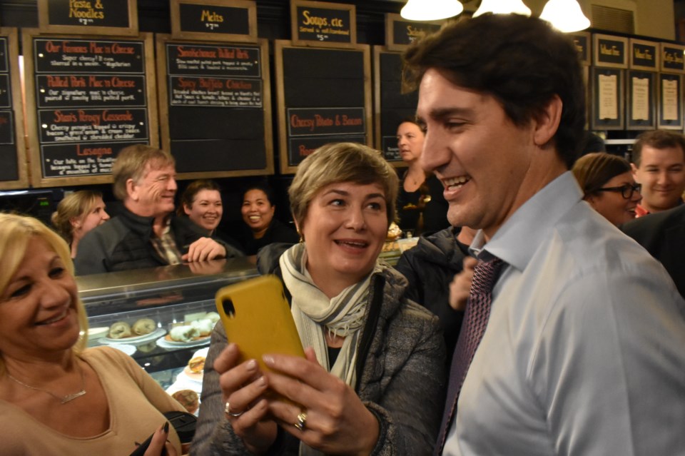 trudeau with female supporters