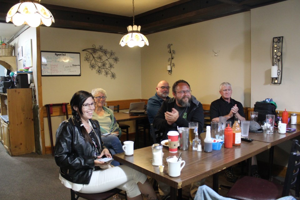 Krystal Brooks, her campaign manager Erik Schomann, and other Green party team members gathered at Tiffany Restaurant in Coldwater Thursday night to watch  election results.