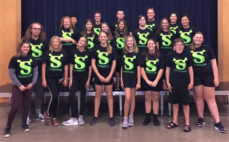 There are many different summer camps planned for this summer in Ramara Township. This group of campers and counsellors from the Theatre Arts Camp enjoyed putting on a production of Shrek the Musical last summer. Contributed photo