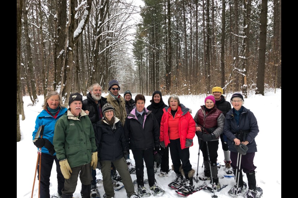 Members of the Ganaraska Hiking Club are shown Tuesday in the Simcoe County Forest. Supplied photo