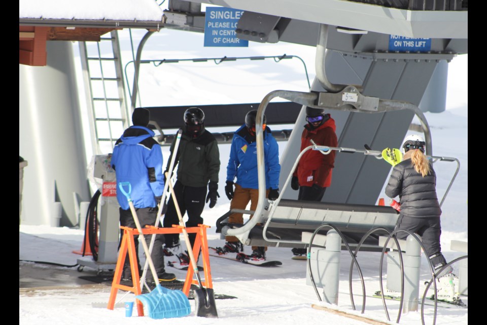 Skiers get ready to ride the lift at Mount St. Louis Moonstone in this file photo. Nathan Taylor/OrilliaMatters