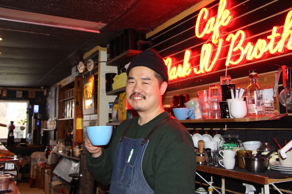 James Kim describes Mark IV Brothers Café that he and his wife Tina operate on Nottawasaga Street as a specialty coffee shop with a chill vibe and adventure theme.