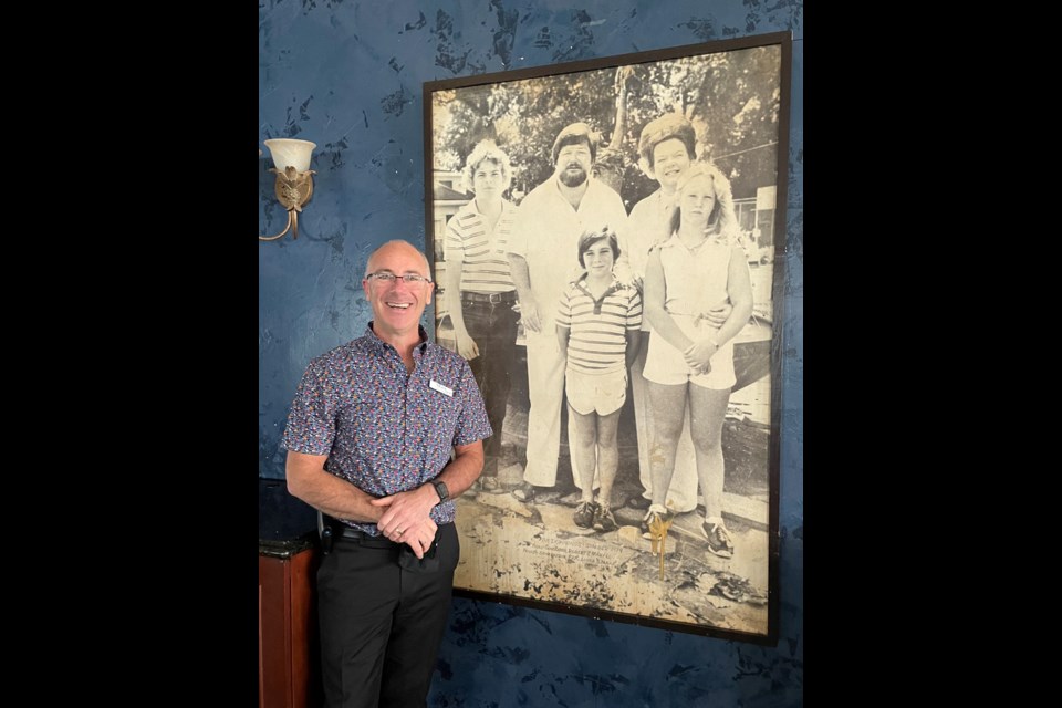 Fourth generation member of the family-owned Fern Resort, Mark Downing, stands alongside his family’s portrait in the Heritage Dining Room, which offers resort guests a glimpse into the family photo album. It is also the location of the resort’s popular Mothers’ Day Brunch – taking place next month after a two-year hiatus due to Covid-19 restrictions.