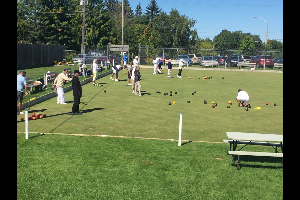 It was an action-packed day Saturday as 16 duos competed in the Casino Rama Mixed Pairs Tournament at the Orillia Lawnbowling Club. Contributed photo