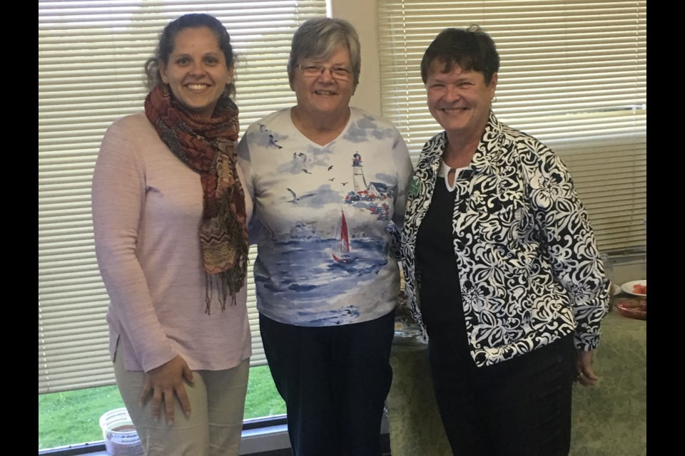 Screw Bowl sponsor, Crystal Cabural, owner of Functional Fitness, left, is shown with tournament winner Karen Jolliffe, centre, and Orillia Lawnbowling Club president Shirley Healy. Contributed photo