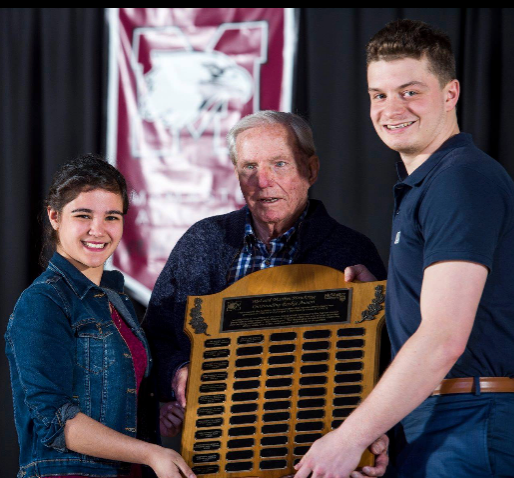 Mitchell Pellarin, right, received McMaster University’s Mel & Marilyn Hawkrigg Award earlier this week. Contributed photo