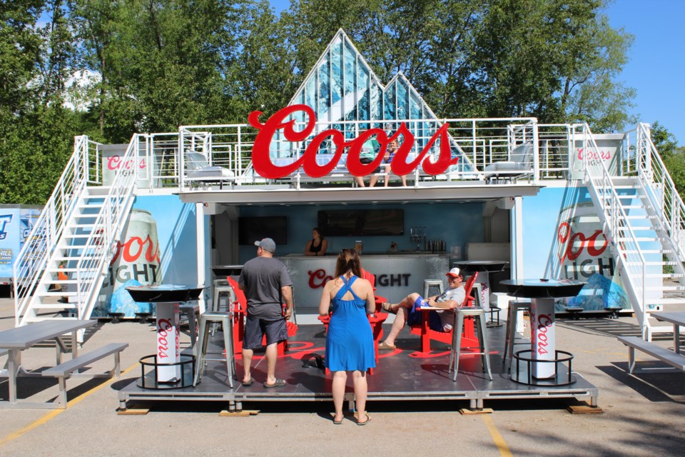 The Coors Light Mobile Mountain, a staple at Toronto's Jurassic Park during the NBA playoffs, is at Tudhope Park for this weekend's tournament. Nathan Taylor/OrilliaMatters