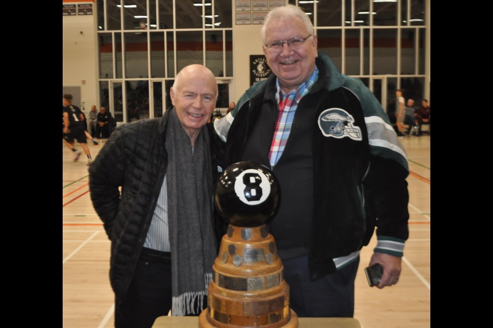 Gerry Smith, left, and Joe Ogden were members of the Park Street Collegiate Institute team that won the Blackball Classic in 1966. This weekend was the 75th anniversary of Canada's longest, continuously-running high-school basketball tournament. Andrew Philips/OrilliaMatters