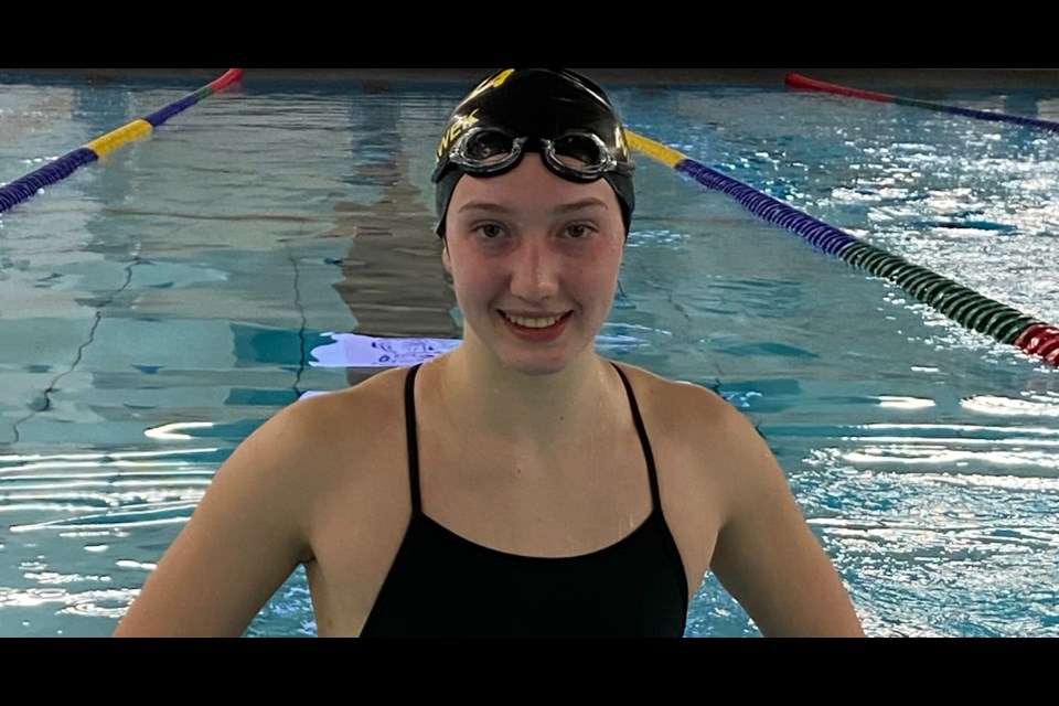 Blythe Wieclawek set a new club record in the 15-and-over girls 200-metre individual medley at a recent meet in Guelph.