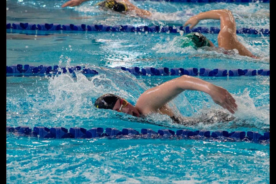 Anna Holton, 16, competed at the Huronia Short-Course Regional Championships this morning for the Orillia Channel Cats who are hosting hundreds of swimmers for the Huronia Short-Course Regional Championship.